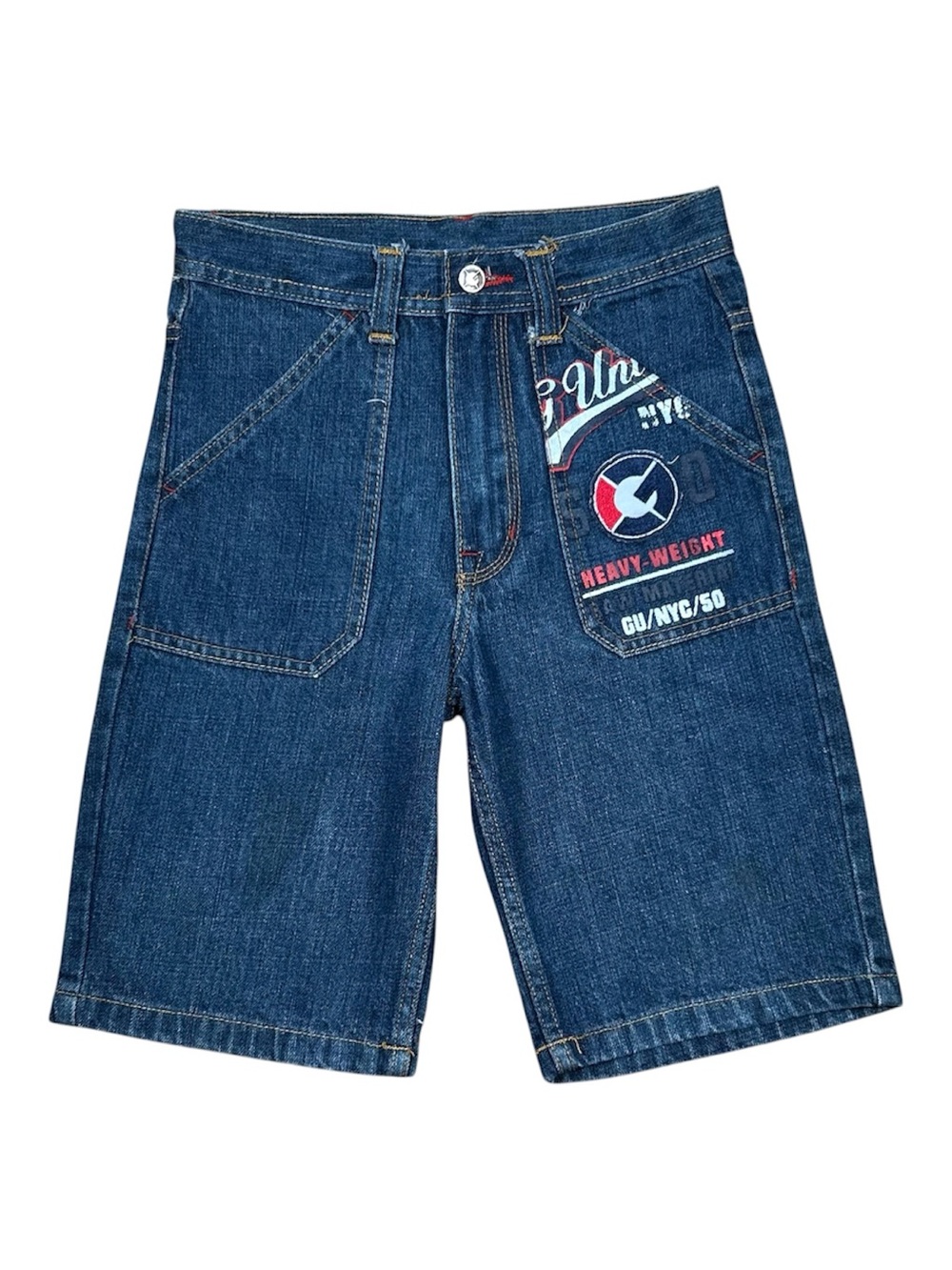 VINTAGE 2000s G-Unit Boy’s Graphic Blue Denim Jean Shorts Sz 6 Streetwear